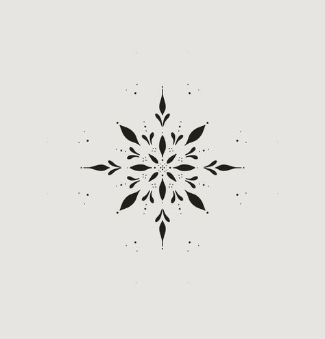 Simple Ornamental Tattoo Design, Ornamental Snowflake Tattoo, Ornamental Small Tattoo, Ornamental Botanical Tattoo, Mandala Small Tattoo, Small Mandala Tattoo Simple, White Snowflake Tattoo, Mandala Tattoo Simple, Ornamental Tattoo Flash