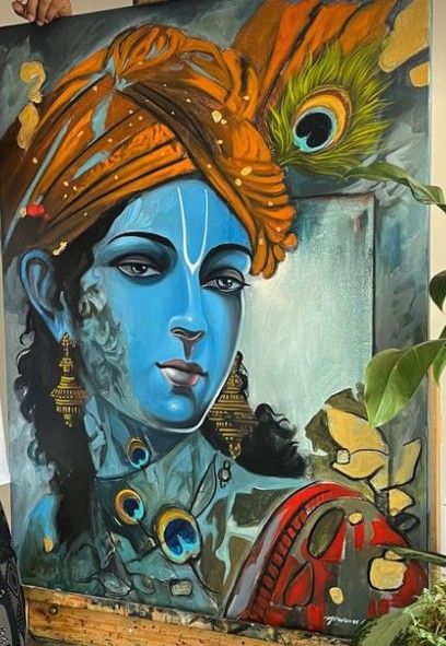 Krishna Eyes, Art Competition Ideas, Modern Art Canvas Painting, Christmas Easy, Painting Background, Boho Art Drawings, Buddha Art Painting, 2023 Art, Beautiful Art Paintings