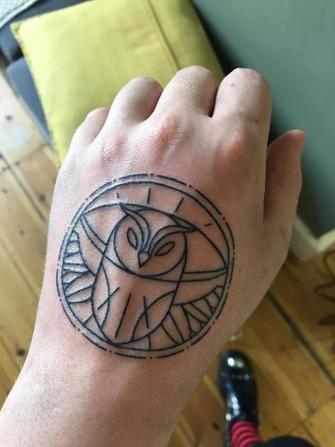 /u/DingleDarnFuck on reddit Magnus Archives Tattoo, Institute Logo, Magnus Institute, Skin Drawing, Henna Mehndi, Arm Sleeve, Compass Tattoo, I Tattoo, Jesus Fish Tattoo