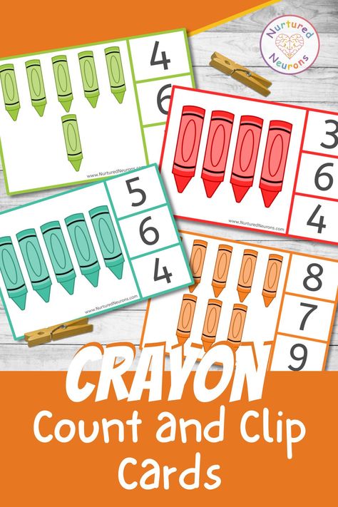 Crayon Activities For Preschool, Early Preschool, Hidden Picture Puzzles, Counting Activities Preschool, Free Educational Printables, Counting Clip Cards, Preschool Counting, Preschool Schedule, Counting Activity