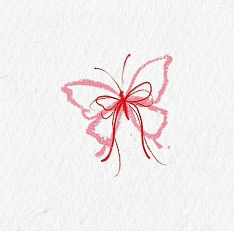 Butterfly Ribbon Tattoo, Ribbon Butterfly Tattoo, 3x3 Tattoos, Coquette Butterfly, Butterfly Png, Small Pretty Tattoos, Doodle Tattoo, Cute Tiny Tattoos, Discreet Tattoos