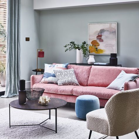 Blue living room ideas – 30 ways to decorate with shades of blue Navy Sofa Living Room, Pink Sofa Living Room, Blue Living Room Ideas, Budget Decorating Ideas, Budget Decorating, Expensive Furniture, Pink Sofa, Update Your Home, Colourful Living Room