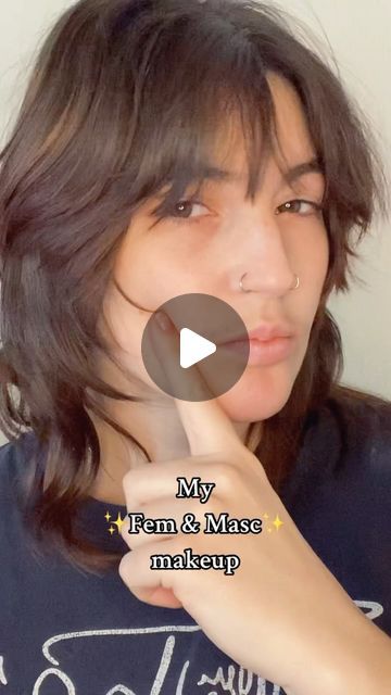 august_skyz on Instagram: "✨FEM & MASC✨ •Makeup Tutorial• #genderfluid  . . . #fyp #theythem #hehim #sheher #genderfluidity #fyp #genderexpression #masc #fem #androgynous #nonbinary #enby #trans #makeup" Fem Masc Makeup, Masc Women Makeup, Masc Fem Clothes, Masculine Makeup Looks For Women, Gender Fluid Makeup, Fem Makeup, Masc Makeup Girl, Masculine Makeup Looks Ftm, Gender Neutral Makeup