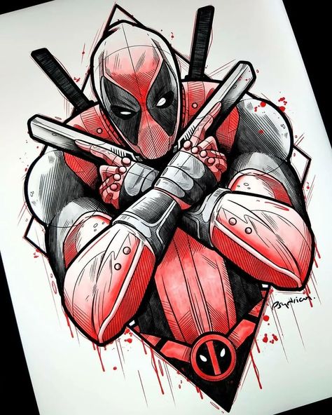 TATTOO DESIGN | PAID FEATURE on Instagram: “⭕ D E A D P O O L ⭕ . Don't forget to follow us @aman_s_art_ @aka_tattoo_world Nice idea by: @psydrian #deadpool #marvel #deadpooltattoo…” Sketch Tattoo Ideas, Deadpool Tattoo, Graffiti Alphabet Styles, Spiderman Tattoo, Printable Tattoos, Deadpool Art, Graffiti Pictures, Deadpool Marvel, Deadpool And Spiderman