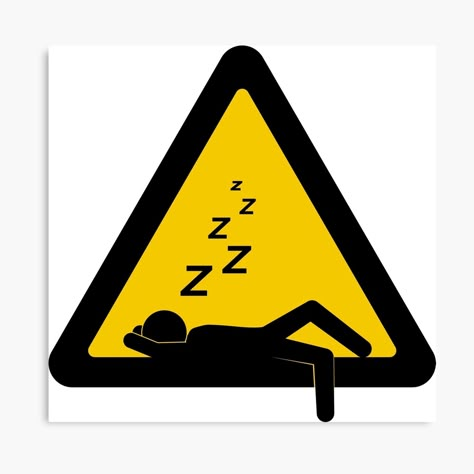 Sleeping Stickman, Cool Signs, American Stickers, Let Me Sleep, Warning Sign, Sign Decor, Scary Art, Room Signs, Yellow And Black