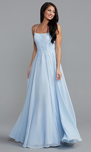 Pastel Blue Prom Dress, Blue Grad Dresses, Outfit College, Outfit School, Outfits Shorts, Beautiful Evening Gowns, Accessories Outfit, Design Outfit, Light Blue Prom Dress