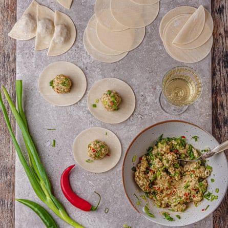 Christmas dumplings by Michael Zee | Christmas food and drink | The Guardian Easy Christmas Recipes, Easy Suppers, Mushroom Tart, Braised Red Cabbage, Roasted Parsnips, Christmas Ham, Christmas Recipes Easy, Dumpling Wrappers, Stuffing Mix