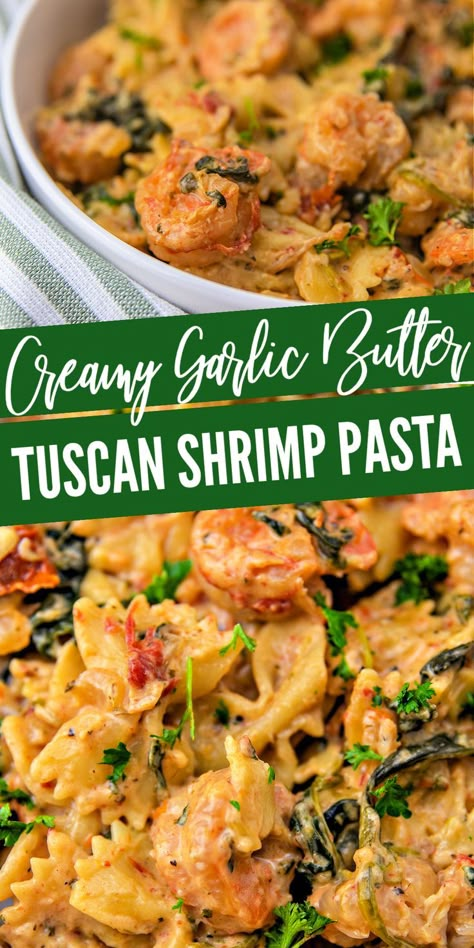 Creamy Garlic Butter Tuscan Shrimp Pasta, a Flavorful One-Pan Dinner! Creamy Garlic Butter Tuscan Shrimp, Shrimp Recipes Pasta, Tuscan Shrimp Pasta, Shrimp Pasta Recipes Easy, Garlic Butter Shrimp Pasta, Tuscan Shrimp, Tuscan Pasta, Shrimp Recipes For Dinner, One Dish Dinners