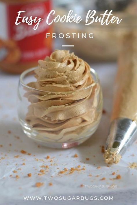 Frosting Brownies, Biscoff Frosting, Easy Frosting Recipe, Cookie Butter Frosting, Cookie Butter Bars, Butter Frosting Recipe, Vanilla And Chocolate Cupcakes, Frosting Cupcakes, Speculoos Cookie Butter