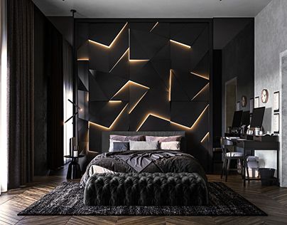 Modern Luxury Bedroom Black, Black Luxury Bedroom, Simple Bed Designs, Black Bedroom Design, Unique Bedroom Design, Bed Interior, Luxury Room Bedroom, Bedroom Interior Design Luxury, Wooden Bed Design