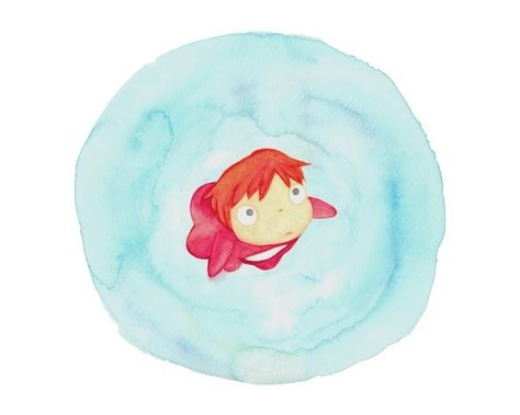 Watercolor Ponyo! Ponyo Watercolor, Watercolor Iphone, Pin Art, Ipod Case, Wall Tapestries, Ipod, Watercolor Art, Art Print, Fish