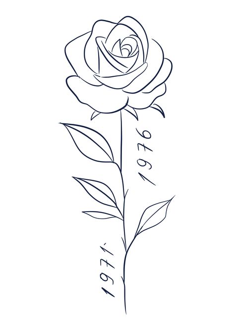 Rose Tattoo Ideas Female Forearm, Simple Rose Tattoo Stencil, Flower Stems Tattoo, Rose Memorial Tattoo Grandmothers, Rose Line Drawing Tattoo, Flower Tattoo On Back Of Arm, Rose Tattoo Design Forearm, Hispanic Inspired Tattoos, Rose Date Tattoo