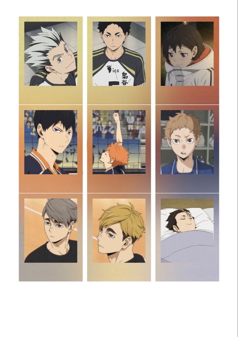 Upgrade Walls, Haikyuu Polaroid, Anime Polaroids, Anime Polaroid, Anime Cards, Anime Journal, Wonder Egg, Anime Printables, Anime Decor