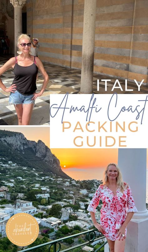 Are you planning your Amalfi Coast outfits? I recently spent a few weeks in the area and want to share all my top tips on packing for the Amalfi Coast. Make sure you are prepared for walking up hills, swimming in the Mediterranean, eating at Amalfi Coast restaurants, and more! Click to watch my full video with links for planning your Amalfi Coast packing list. #packingguide #italytravel #amalficoast #traveloutfits Amalfi Coast Restaurants, Amalfi Coast Outfits, Coast Outfit, Packing Guide, Travel Savings, The Amalfi Coast, Packing List For Travel, Rome Travel, Italian Summer