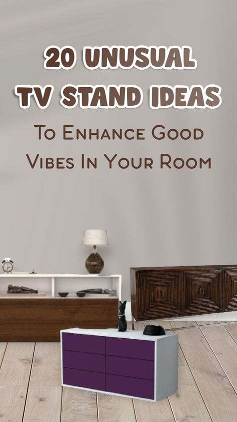 If you are looking for unusual TV stand ideas, then consider yourself lucky to find this page. Let’s take a look at amazing ideas that will give you more insights to get the best TV stand in your room. Whether you want a large TV stand for living rooms, or just a compact size for small spaces or for bedrooms, you will find it in this article. Let’s jump to the list! Tv Wall Design Low Budget, What Can I Use For A Tv Stand, Space Saving Tv Stand Ideas, Unique Tv Console Ideas, Small Bedroom Tv Stand Ideas, Tv Stand For Small Spaces, Alternative Tv Stand, Mobile Tv Stand Ideas, Quirky Tv Stand