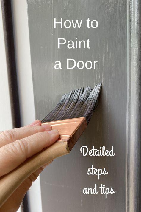 How to Paint a Door: The Step-by-Step Guide - DIY Home Improvement Blog Painting Wood Doors, How To Paint Front Door, How To Paint Interior Doors, Wooden Door Paint, Painting Metal Doors, Paint A Door, Painted Exterior Doors, Metal Doors Exterior, Paint Door