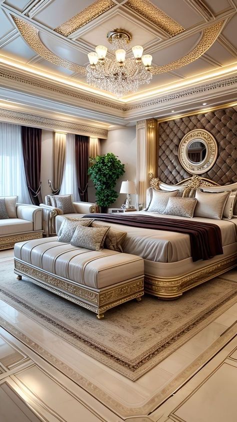 Royal Luxury Bedroom Design, Royal Architecture, Bedroom Chic, Minimalist Bedroom Decor, Luxury Bedroom Furniture, Big Bedrooms, Luxury Room Bedroom, Bedroom Interior Design Luxury, Modern Luxury Bedroom