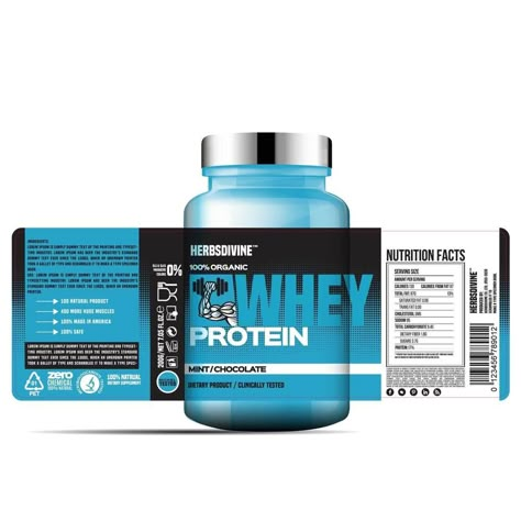 Protein Powder Packaging Design, Supplement Packaging Design, Protein Packaging, Protein Bottle, Supplement Bottles, Package Template, Mock Up Design, Free Label Templates, Gym Supplements