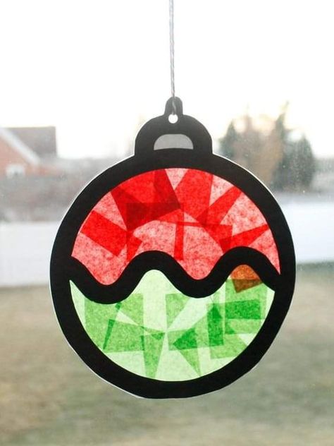 Window Suncatcher Diy, Christmas Sun Catchers, Christmas Sun Catcher, Christmas Suncatchers, Christmas Crafts Kids Ornaments, Christmas Concert Ideas, Christmas Ornament Template, Suncatcher Diy, Prism Suncatcher