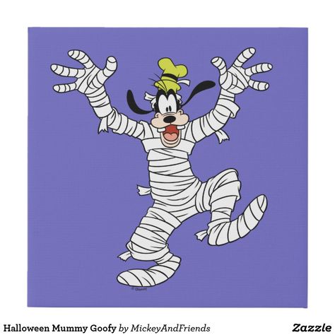 Halloween Mummy Goofy Faux Canvas Print Mummy Halloween Costume, Halloween Canvas Art, Mummy Costume, Halloween Mummy, Paper Coaster, Mickey Mouse Clubhouse, Square Paper, Halloween Signs, Disney Halloween