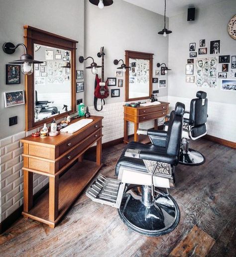 Simple Barber Shop Designs Barber Shop Design, Shop Design Ideas, Modern Barber Shop, Barbershop Design Interior, Barbershop Ideas, Best Barber Shop, Barber Shop Interior, Barbershop Design, Simple Interior Design