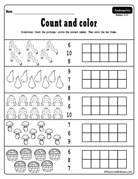 Fun free printable Fall worksheets for kindergarten math - number recognition 1-10 and counting activities. They also include five frames and ten frames. #kindergarten #math #worksheets Math Counting Worksheets, Preschool Counting Worksheets, Halloween Math Worksheets, Counting Worksheets For Kindergarten, Kindergarten Math Free, Kindergarten Math Worksheets Free, Worksheets Kindergarten, Preschool Math Worksheets, Counting Worksheets