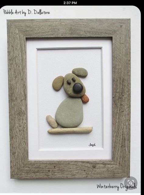 Stone Pictures Pebble Art, Sea Glass Art Projects, Pebble Art Family, Diy Rock Art, Puppy Art, Beach Glass Art, Glass Art Projects, Space Wall Art, Driftwood Crafts