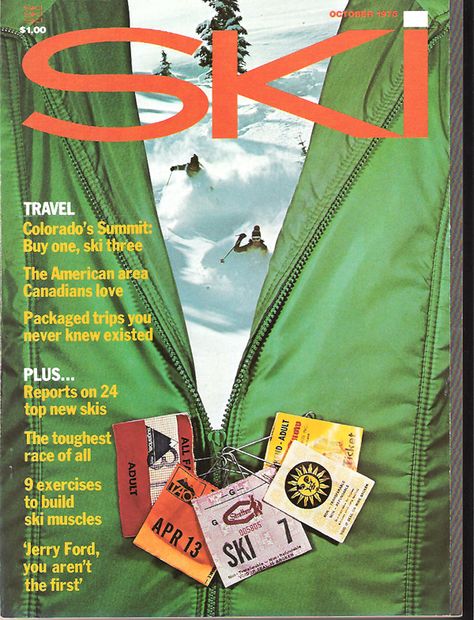 SKI Oct 1975 - Petersen Collection - pugski Ski Magazine, Ski Pack, National Geographic Photography, Ski Aesthetic, Vintage Ski Posters, Apres Ski Party, Hiking Photography, Retro Ski, Ski Posters