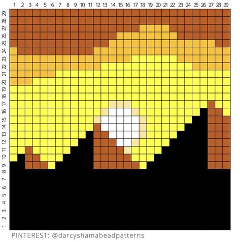 Great Pyramids of Giza Pattern #pyramids #giza #egypt #egyptian #africa #hamabeads #hamabeadpattern #perlerbeads #perler #pixel #pixelart #pyssla #fusebeads Great Pyramids Of Giza, Giza Egypt, Pearl Beads Pattern, Tiny Cross Stitch, Easy Pixel Art, Pixel Art Templates, Pixel Drawing, Hama Bead, Pixel Crochet