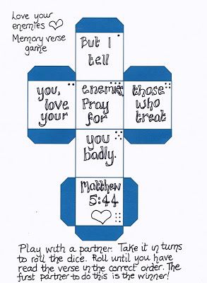 Flame: Creative Children's Ministry: Love your enemies memory verse game (Matthew 5:44) Love Your Enemies Craft, Bible Quizzing, Memory Verses For Kids, Memory Verse Games, Matthew 5 44, Verses For Kids, Sunday School Games, Camp Theme, Bible Quiz