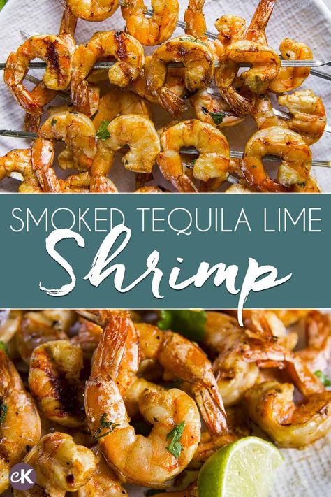 Smoked Shrimp Tacos, Smoked Shrimp Recipes, Smoked Seafood Recipes, Smoked Shrimp In Smoker, Smoked Seafood, Smoker Grill Recipes, Tequila Lime Shrimp, Jumbo Shrimp Recipes, Bbq Smoker Recipes