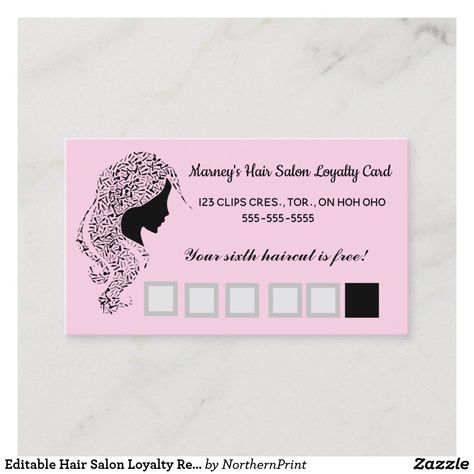 Free Haircut, Loyalty Rewards, Beauty Salons, Business Hairstyles, Loyalty Card, Business Stationery, Custom Cards, Go Ahead, Zazzle Invitations