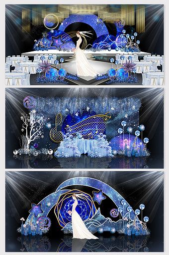 European Castle Wedding, Starry Wedding, Wedding Business Card, Ocean Wedding, Wedding Stage Design, Bird Wedding, Wedding Backdrop Design, Light Blue Wedding, European Wedding