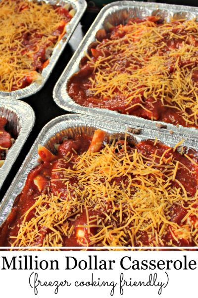 Million Dollar Casserole, Freezer Dinners, Make Ahead Freezer Meals, Freezer Cooking, Make Ahead Meals, Beef Casserole, Freezer Friendly, Frozen Meals, Million Dollar