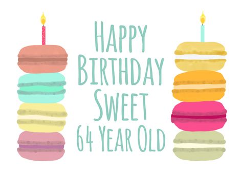 64 Years Old Macarons with Candles Happy Birthday card #Ad , #AD, #Macarons, #Years, #Candles Happy Birthday Triplets, Happy Birthday Step Daughter, Happy Birthday Colleague, Happy Birthday Coach, Decorated Candles, Happy Birthday Uncle, Happy Birthday Nephew, Happy Birthday Niece, Happy Birthday Mother