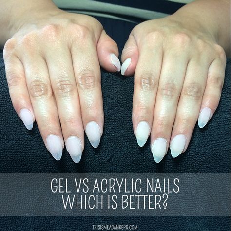 This is Meagan Kerr // Gel Nails vs Acrylic Nails - which is better? Gel Vs Acrylic Nails, Gel Vs Acrylic, Liquid Gel Nails, Pointy Acrylic Nails, Hand Care Tips, Nails Idea 2023, Bio Gel Nails, Oasis Decor, Nails Short Acrylic Almond