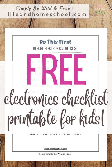 Set simple screen time rules for kids using our free printable before electronics checklist!! Homeschool Screen Time Rules, Kids Summer Checklist Before Electronics, Summer List For Kids Before Electronics, Earn Electronic Time For Kids, Summertime Screen Time Rules, Chores For Screen Time Free Printable, Summer Checklist For Kids Screen Time, Before Technology Checklist For Kids, Summer Electronic Rules Printable