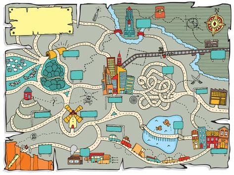 Funny treasure map. Cartoon illustration of a map for a treasure quest , #Sponsored, #map, #treasure, #Funny, #quest, #illustration #ad Scavenger Hunt Map Design, Scavenger Hunt Map, Treasure Hunt Map, Stock Photos Funny, Training Ideas, Teaching Technology, Scavenger Hunts, Treasure Map, Math Time