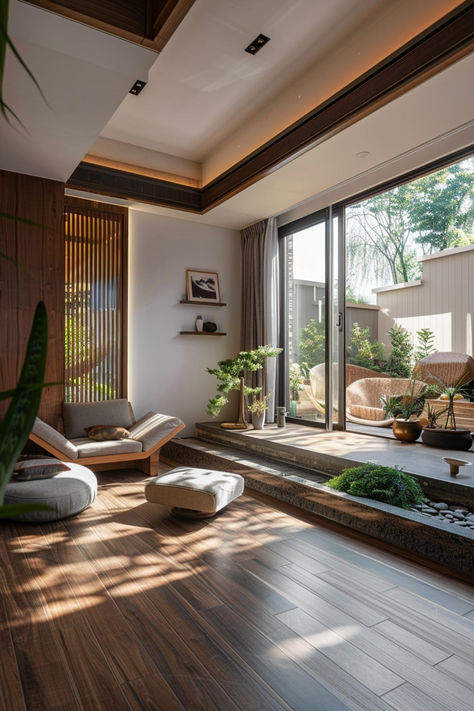 53 Modern Asian Cozy Retreats Infused with the Essence of Contemporary Flair Modern Asian Zen Interior Design, Asian Style Interior Design, Japanese Inspired House, Modern Asian Interior, Asian Zen Interior Design, Taiwan Interior Design, Zen Interior Design, Modern Georgian, Asian Interior Design