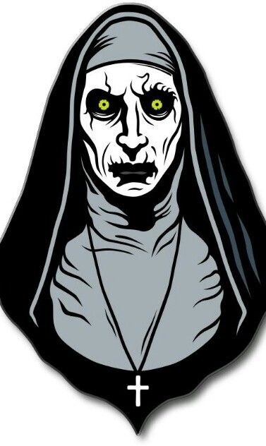 The Conjuring Tattoo, Valek The Nun, The Conjuring Drawings, The Conjuring Painting, Valak Painting, The Nun Paintings Easy, Conjuring Nun, Halloween Canvas Art, Horror Cartoon