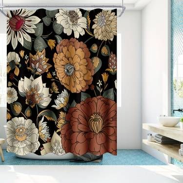 Elegant Bathroom Decor, Rv Gifts, Cloth Shower Curtain, Bohemian Bathroom, Bathroom Shower Curtain Sets, Floral Shower Curtain, Abstract Shower Curtain, Flower Shower Curtain, Aesthetic Bathroom