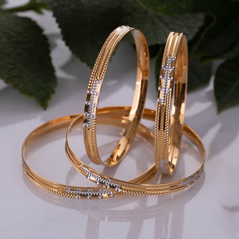 Buy 22K Plain Gold Bangles for Women At jewelegance.com Bangles Gold Design, Bangles Jewelry Designs Gold, Plain Gold Bangles, 22k Gold Bangles, Gold Bangles Indian, Neck Pieces Jewelry, Gold Bangles For Women, Gold Bangle Set, Modern Gold Jewelry