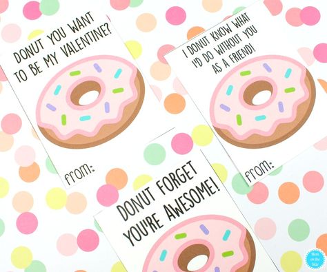 Printable Donut Valentine Cards for Kids | Mom on the Side Donut Valentine, Box Of Donuts, Donut Printable, Valentine Cards For Kids, Donut Ideas, Free Printable Valentines Cards, Free Printable Valentines, Boredom Busters For Kids, Valentine Printables