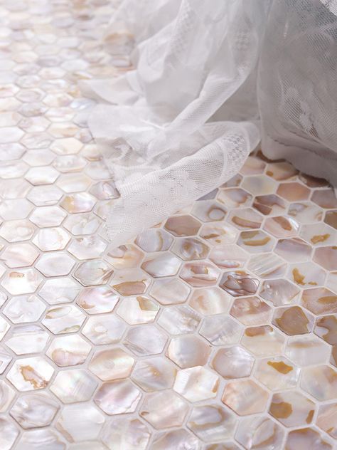 Add a touch of refined elegance to your space with our beige hexagon mother of pearl mosaic tiles, showcasing the natural beauty of river shell. Each tile features delicate, patterned variations, creating a unique and luxurious effect. Perfect for walls or accent areas, these tiles capture the organic charm of shell with a subtle shimmer, ideal for bringing warmth and sophistication to your home. #walltilesdesign #mosaic #mosaico #bathroomtiledesign #WallTiles #showertileideas #showertiledesi... Mother Of Pearl Mosaic, Wall Tiles Design, Tiles Bathroom, Bathroom Tile Designs, Himalayan Salt, Shower Tile, Tile Bathroom, Himalayan, Mosaic Tiles