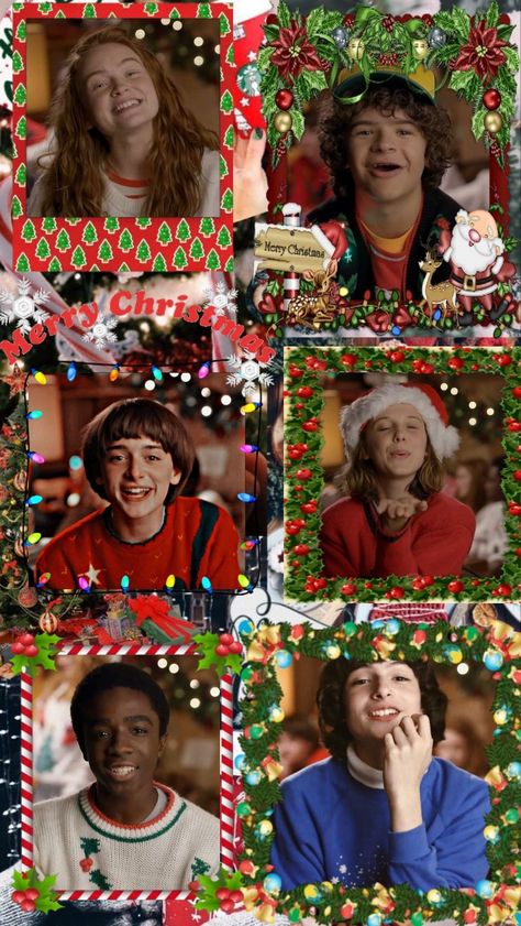 Christmas Stranger Things Wallpaper, Stranger Things Christmas Wallpaper, Stranger Things Christmas, Stranger Things Tv Series, Stranger Things Kids, Image Collage, Stranger Things Actors, Stranger Things Tv, Cute Tumblr Wallpaper