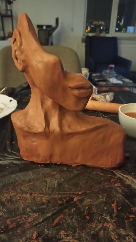 I made it with love. Clay is a detox method for me. When I started, then clay is shaping later some minutes I feel a creative power in my deep heart. So it is very special to me. 🤍 Sculpture Woman, Anime Canvas Painting, Bust Sculpture, Abstract Art Painting Diy, Art Women, Half Face, Pottery Crafts, Diy Pottery, Anime Canvas