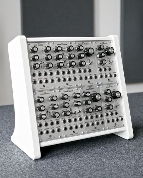 MATRIXSYNTH: White 'Easel' Eurorack Modular Synthesizer Case Synth Rack, Dj Board, Eurorack Modular, Modular Synthesizers, Modular Synth, Home Music Rooms, Analog Synth, Audio Studio, Recording Studio Design