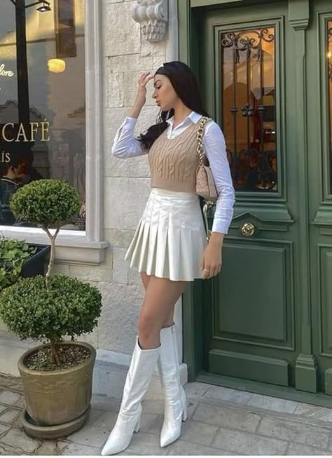 IamCuristan's Amazon Page Cafe Style Outfit, Outfits For Cafe Date, Cafe Dress Outfit, How To Style A Bodycon Dress Casual, Outfit For Cafe, Cute Cafe Outfits, Outfits For Party Night, Outfit Navidad 2022, White Skirt Winter Outfit