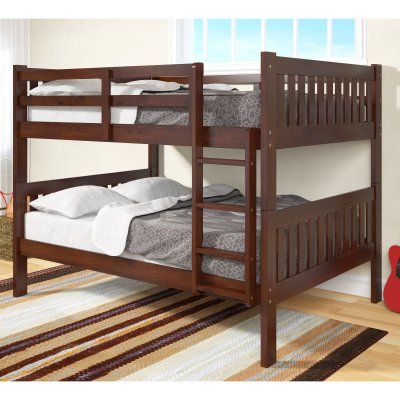 Donco Full over Full Bunk Bed - DOT119 Decker Beds, Idea Bilik Tidur, Full Size Bunk Beds, Bunk Beds With Drawers, Full Bunk Bed, Wooden Bunk Beds, Murphy Bed Plans, Wood Bunk Beds, Bunk Beds With Stairs