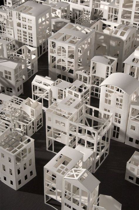 Paper Model Architecture, Model Houses, Paper Structure, Paper Architecture, Paper City, Arch Model, Paper Houses, Architecture Plan, Paper Models